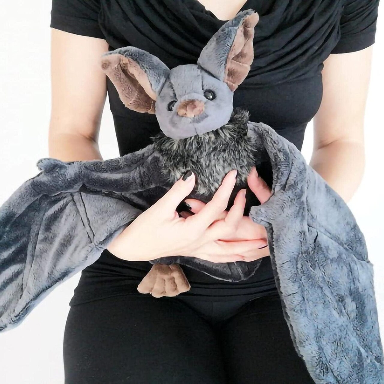 12" Large Bat Plush Toys, Creepy Goth Bat Stuffed Animal Lifelike Bats